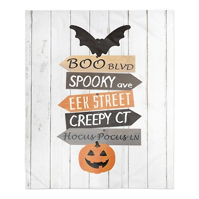 Halloween Street Names Sherpa Fleece Blanket