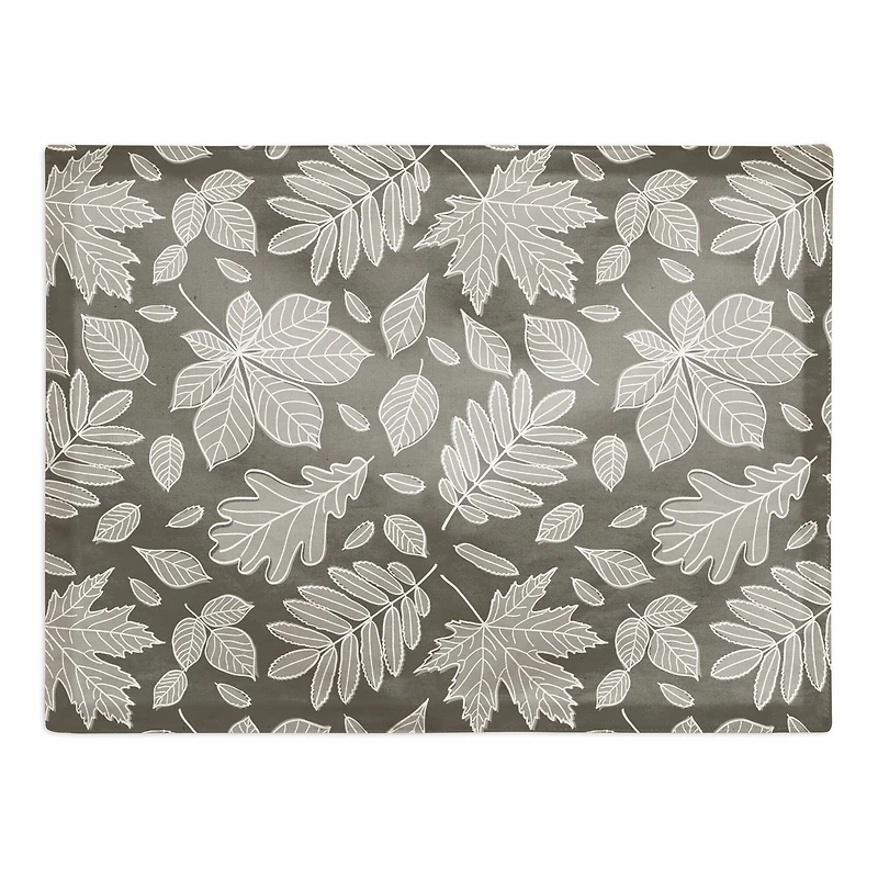Gray Leaf Pattern Polyester Twill Placemat