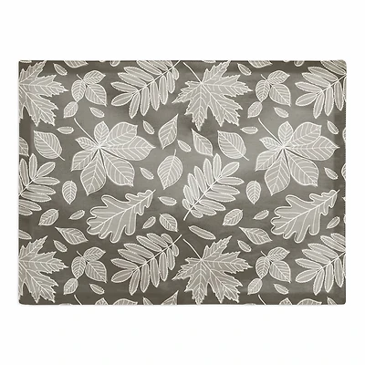 Gray Leaf Pattern Polyester Twill Placemat