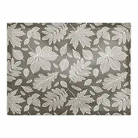 Gray Leaf Pattern Polyester Twill Placemat