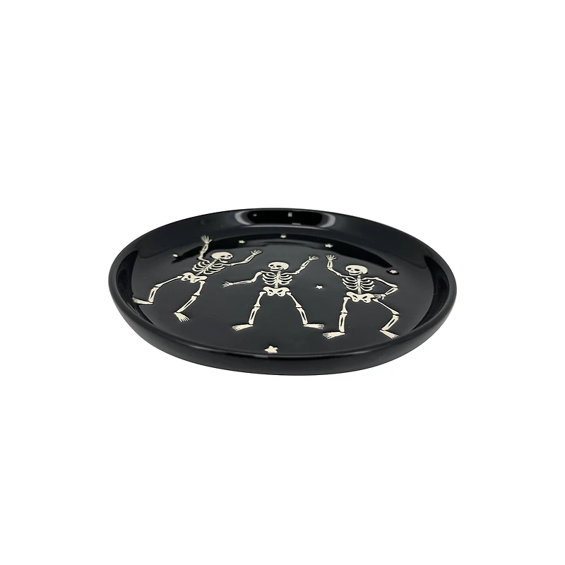 7" Black Skeletons Plate by Makery™