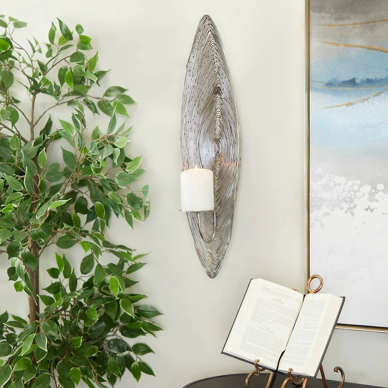 CosmoLiving by Cosmopolitan 23" Silver Contemporary Wall Sconce