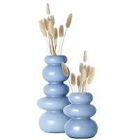 American Art Decor Foggy Blue Cairns Glass Vase Set