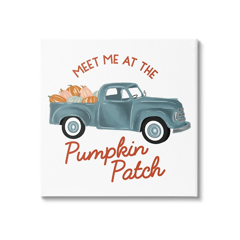 Stupell Industries Seasonal Meet Me Pumpkin Patch Canvas Wall Art