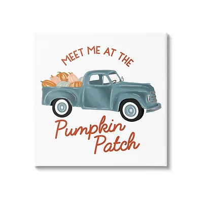 Stupell Industries Seasonal Meet Me Pumpkin Patch Canvas Wall Art