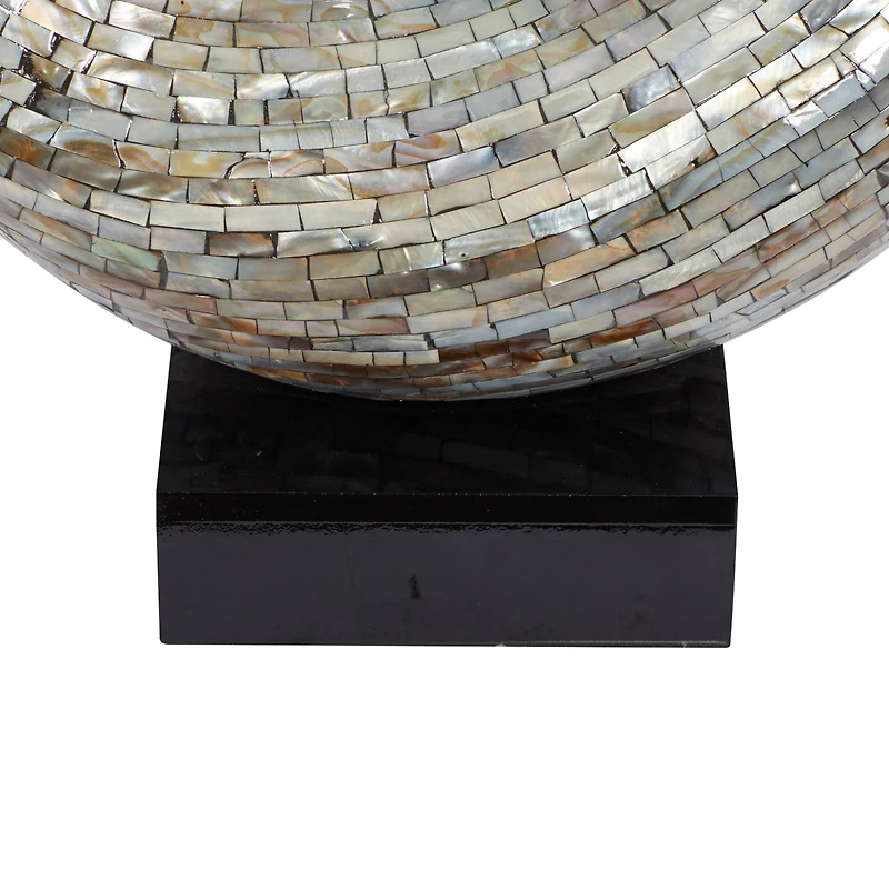 30" Gray Capiz Shell Abstract Sculpture