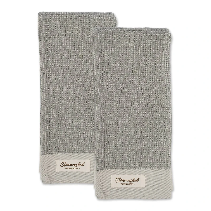 DII® Wild Dove Washed Waffle Woven Dishtowel, 2ct.