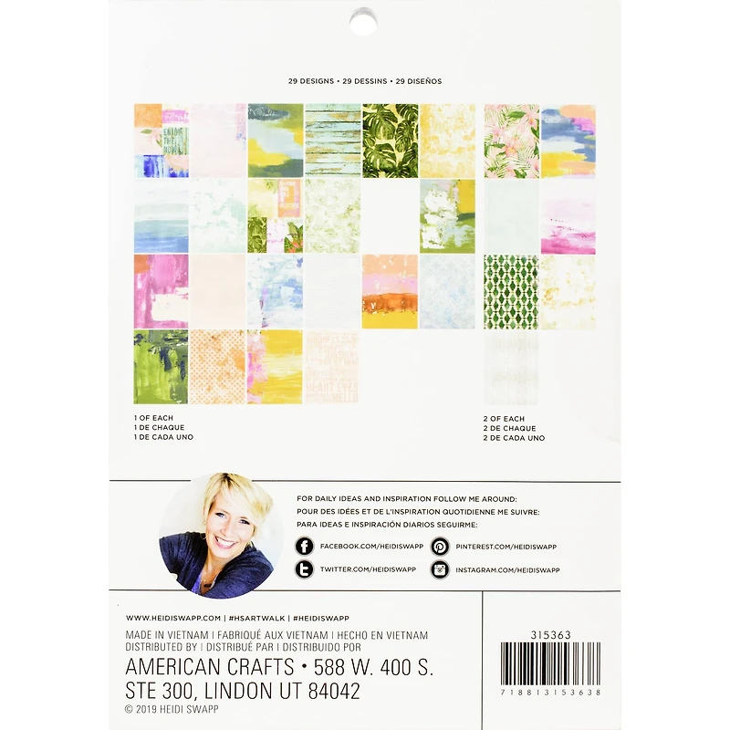 Heidi Swapp Art Walk Single-Sided Paper Pad, 6" x 8"