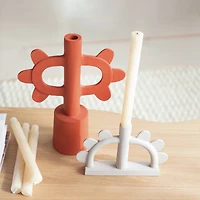 Hello Honey® 9" White Scalloped Taper Candle Holder