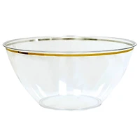 Gold Rim Plastic Party Bowl by Celebrate It
