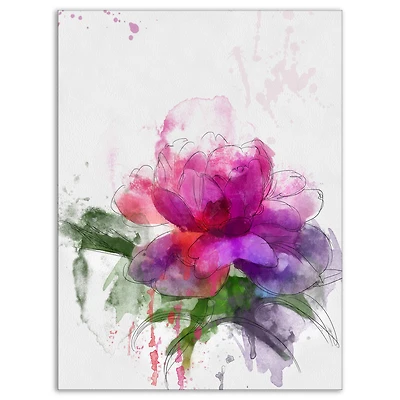 Designart - Purple Peony Sketch
