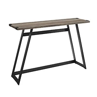 Walker Edison Gray Wash Faux Wrap Modern Industrial Entry Table