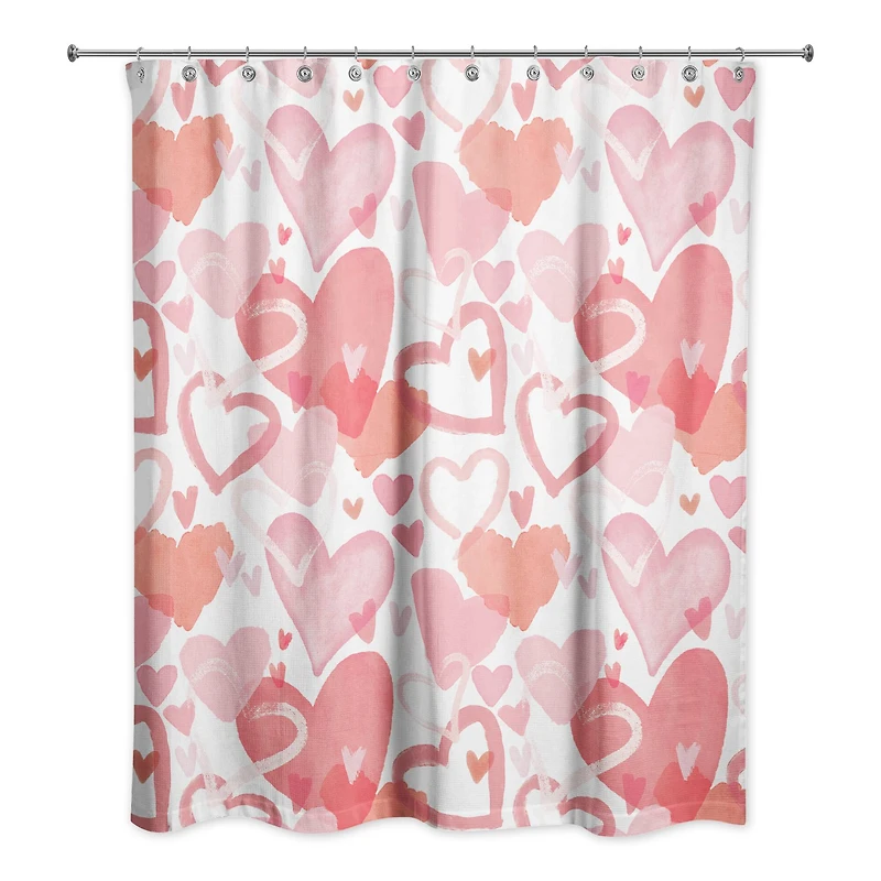Heart Cluster Pattern 71" x 74" Shower Curtain