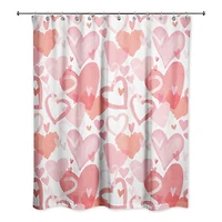 Heart Cluster Pattern 71" x 74" Shower Curtain