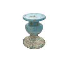Hello Honey® 7'' Blue Distressed Terracotta Pillar Candle Holder