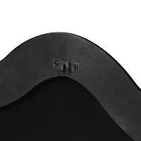 Glitzhome® 33.5" Modern Black Triple Wood Frame Wavy Wall Mirror