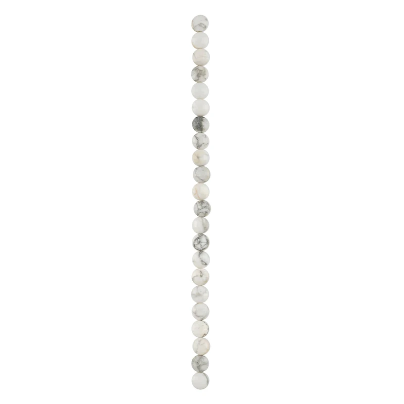 White Howlite Faceted Coin Beads, 8mm by Bead Landing™