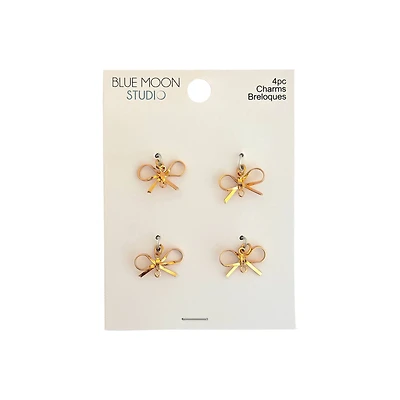 Blue Moon Studio™ Gold-Colored Bow Charms, 4ct.
