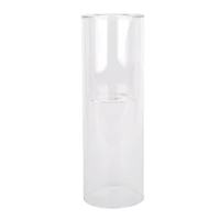 10" Clear Glass Dual Cylinder Candle Holder by Ashland®