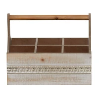 Brown Wood Boho Style Bottle Holder