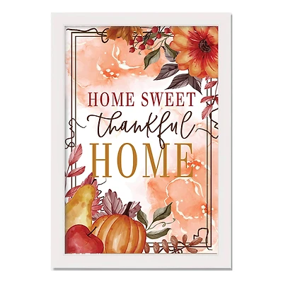 Home Sweet Thankful Home White Framed Wall Hanging