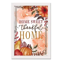 Home Sweet Thankful Home White Framed Wall Hanging
