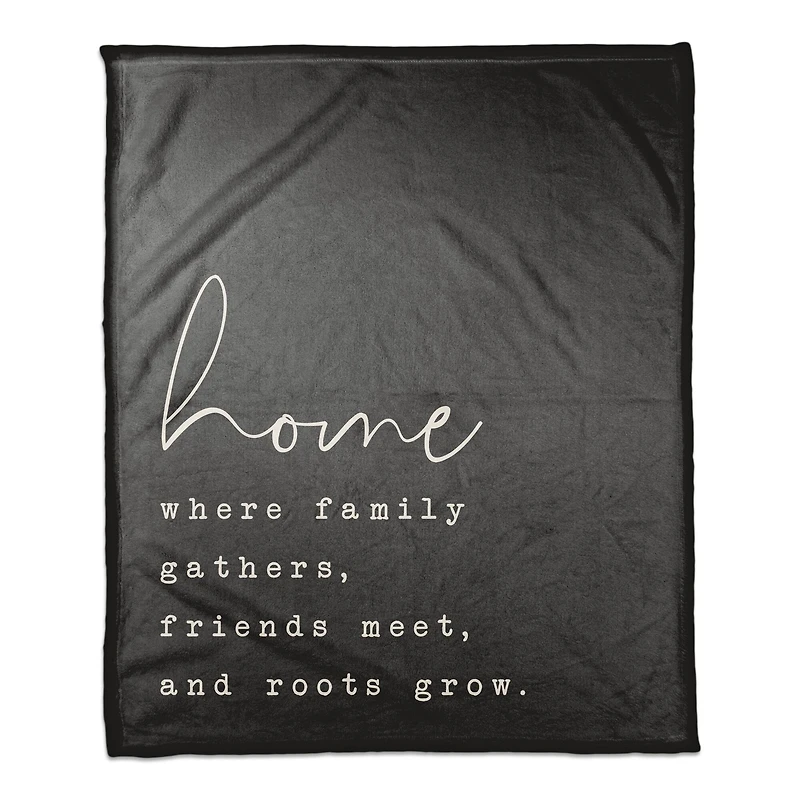 50" x 60" Home Where Family Gathers Coral Fleece Throw Blanket
