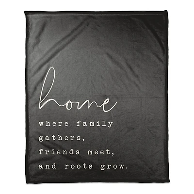 50" x 60" Home Where Family Gathers Coral Fleece Throw Blanket