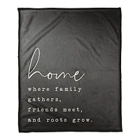 50" x 60" Home Where Family Gathers Coral Fleece Throw Blanket