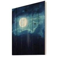 Designart - Full Moon In Cloudy Night Sky III