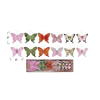 Hello Honey® 6" Feather Butterfly Clip-On Ornament Set