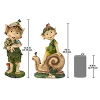 Design Toscano Pixie Pete Elfin Gnome Garden Statue Set