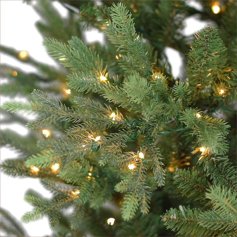 7.5ft. Pre-Lit Slim Alberta Artificial Spruce Tree, Warm White LED Lights