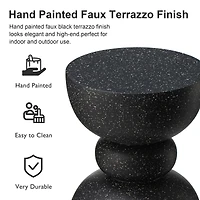 Glitzhome® 17.5" Multifunctional Faux Terrazzo Garden Stool