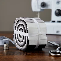 Black & White Solid Cotton Fabric Strips by Loops & Threads™