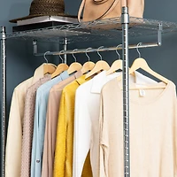 Mind Reader Heavy Duty Rolling Garment Rack with Adjustable Bar, Chrome