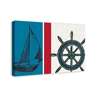 Captains Wheel Collage Canvas Wall Art