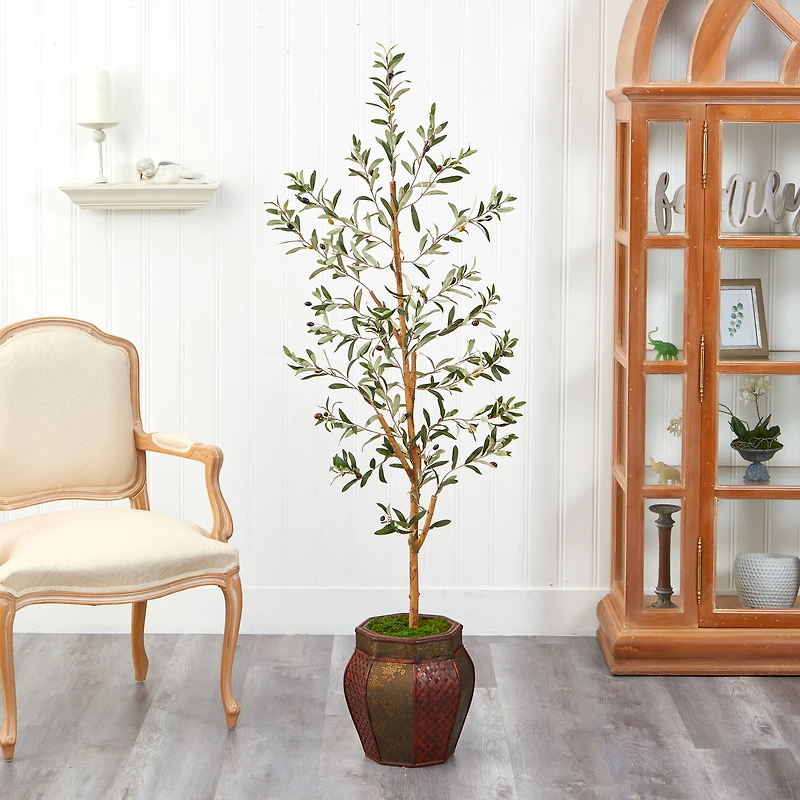 5.5ft. Olive Artificial Tree in Decorative Planter