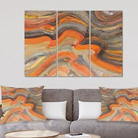 Designart - Abstract Gilded Orange Waves