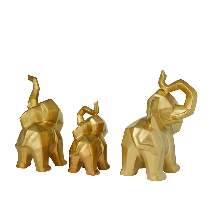CosmoLiving by Cosmopolitan Gold Glam Elephant Sculpture Set