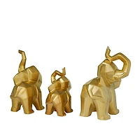 CosmoLiving by Cosmopolitan Gold Glam Elephant Sculpture Set