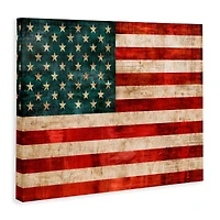 Stupell Industries US American Flag Rustic Pattern Canvas Wall Art