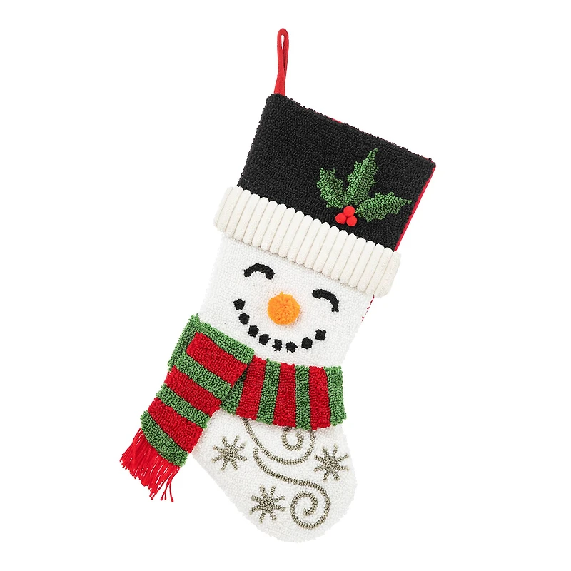 Glitzhome® 20.5" Snowman Hooked Stocking