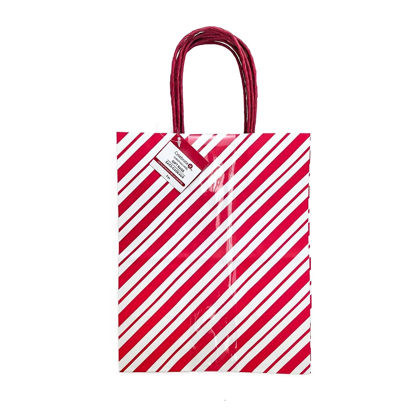 Medium Peppermint Stripes Gift Bags, 5ct. by Celebrate It™