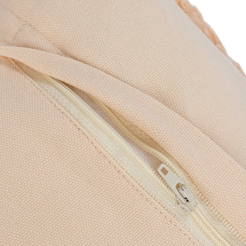 Hello Honey® 36" Pink, Yellow & Cream Wool Shag Lumbar Pillow