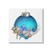 Stupell Industries Nautical Sea Life Holiday Ornament Canvas Wall Art