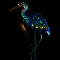 3ft. Solar Lighted Blue Heron Outdoor Garden Stake