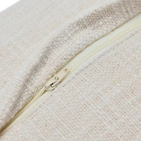 Hello Honey® Cream & Blue Lumbar Pillow with Embroidered Curved Pattern & Tassels