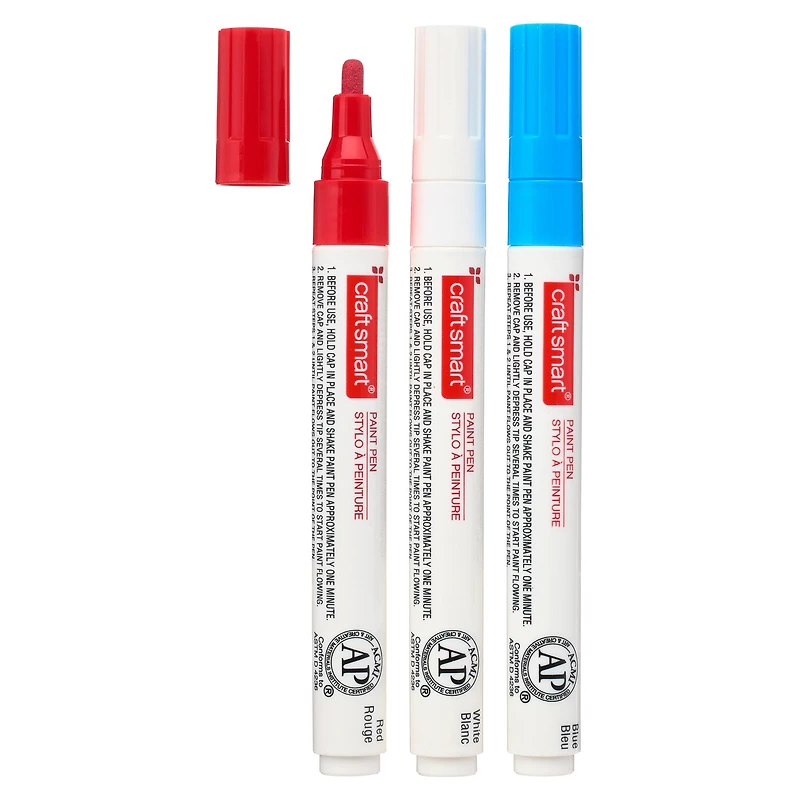 12 Packs: 3 ct. (36 total) Patriotic Broad Line Paint Pen Set by Craft Smart®