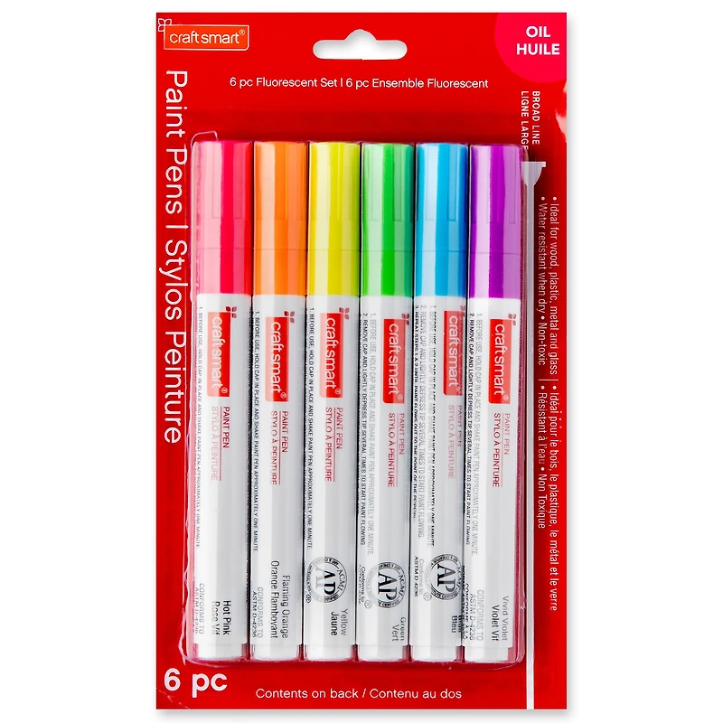 Fluorescent Broad Line Paint Pen Set by Craft Smart®